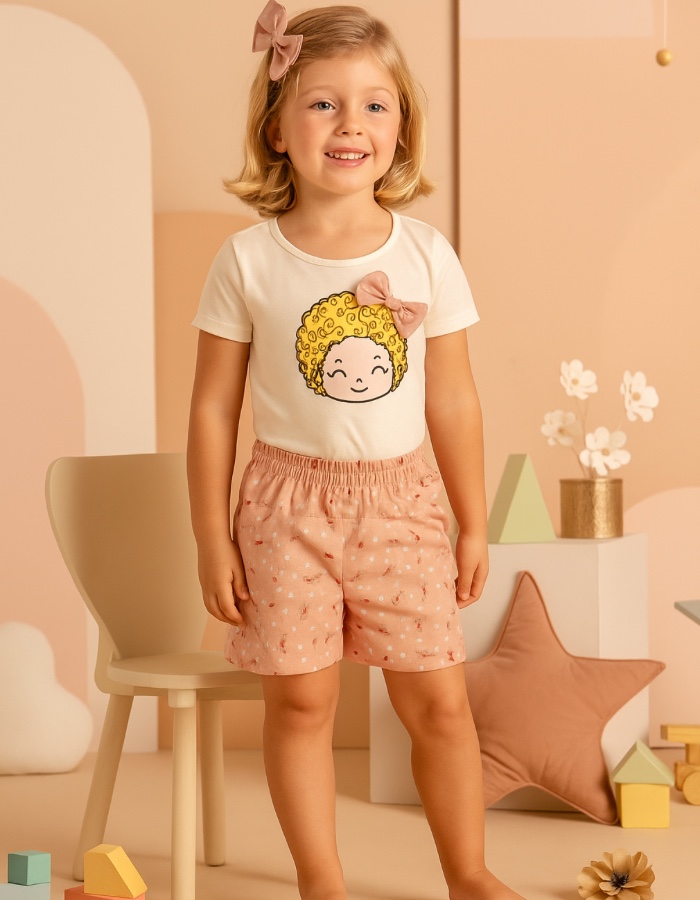 CONJUNTO SHORT TECIDO MENINA