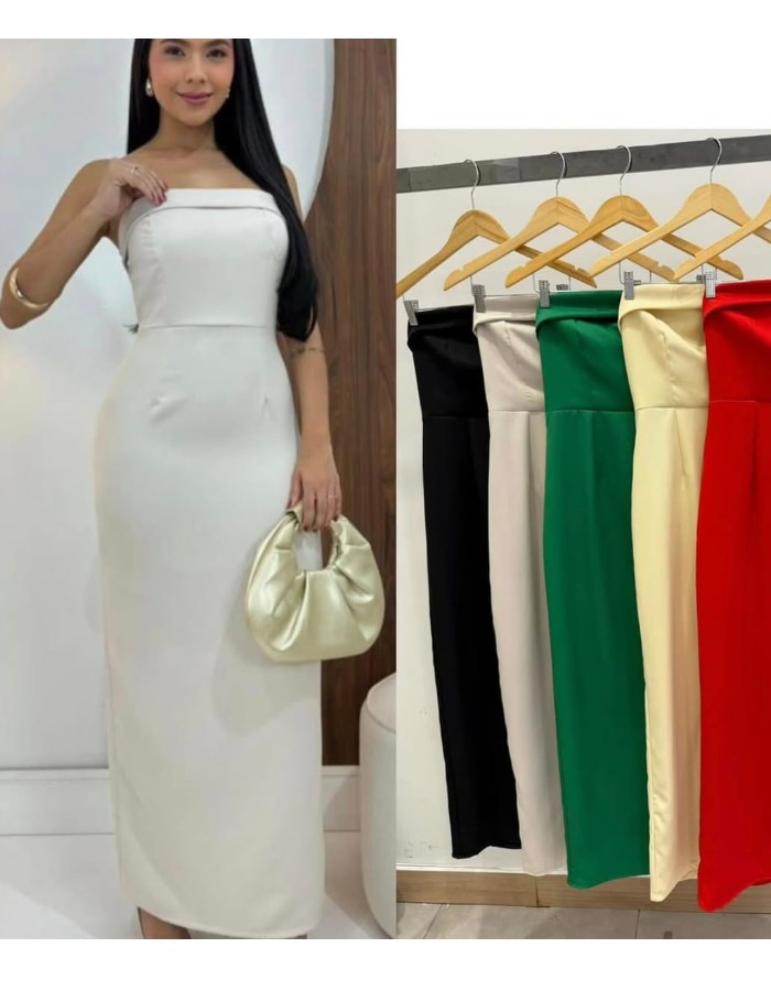 VESTIDO TOMARA QUE CAIA ALFAIATARIA