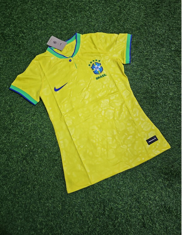 CAMISA FEMINIMA SELEÇÃO BRASIL HOME COPA DO MUNDO 2022