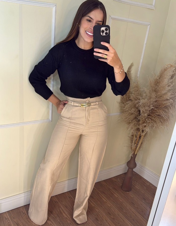 Calça Panta Cinto Fino