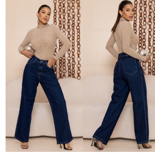 CALÇA FEM. WID LEG 100% ALGODÃO