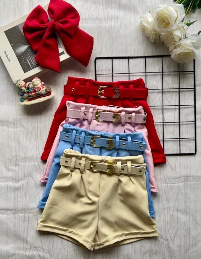 SHORT ALFAIATARIA COM CINTO DA MESMA COR