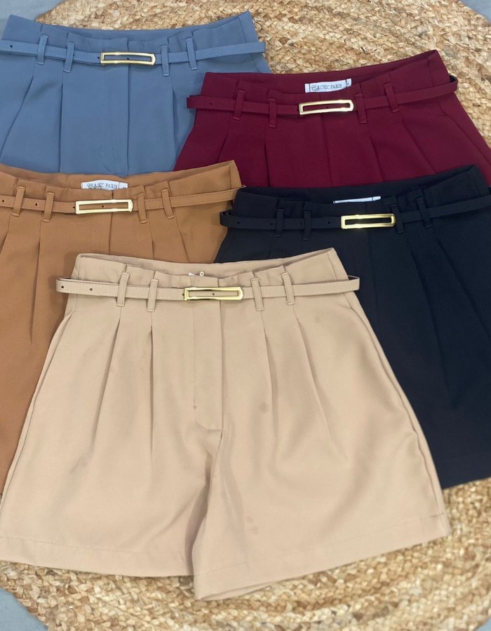 SHORT COM CINTO ALFAIATARIA 