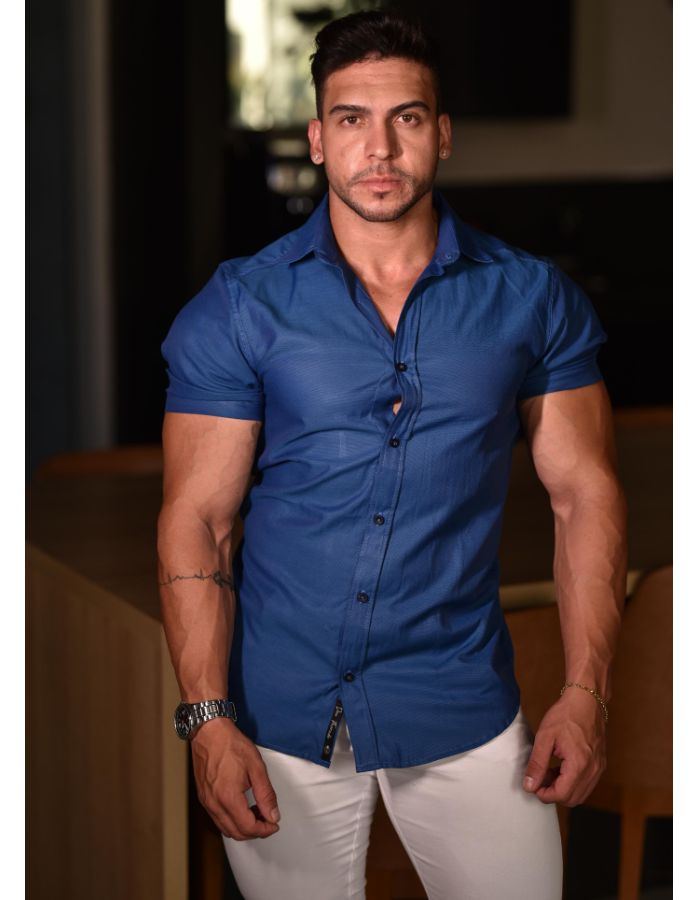 Camisa Coméia Brest M/C Azul Royal