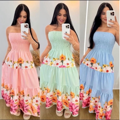 VESTIDO LONGO LASTEX