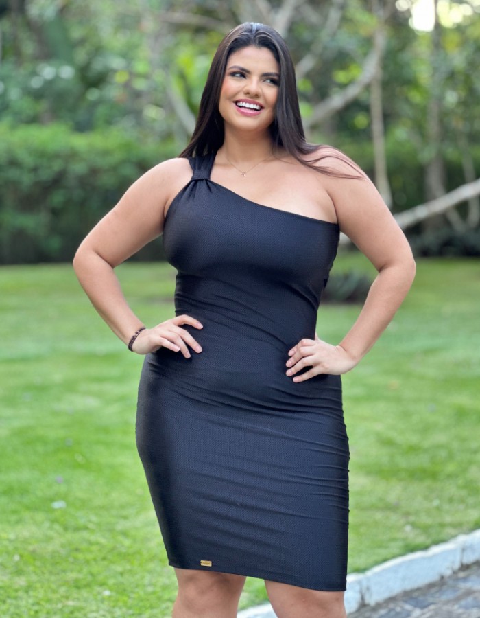 VESTIDO MALHA ROSSETI MIDI COM ALÇA UNICA - TAM: GG