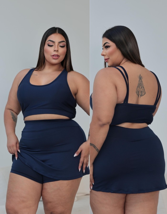 Conjunto Short Saia Básico Plus Size