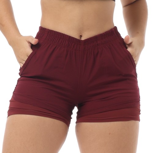 SHORT DUPLO TACTEL COM BOLSO 