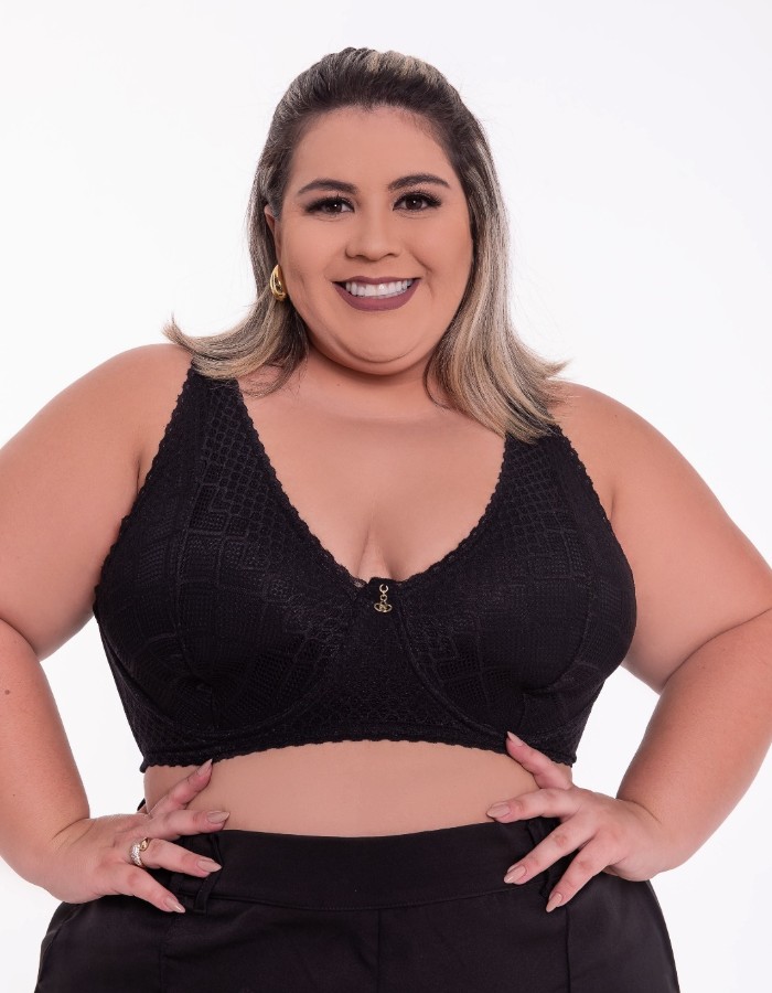 SUTIÃ PLUS SIZE RENDA S/BOJO COM ARO REF: 340 1066