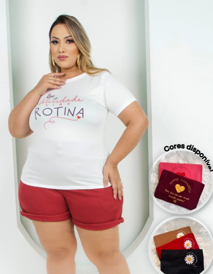 BLUSA PLUS SIZE SUEDE ESTAMPADA PREMIIUM