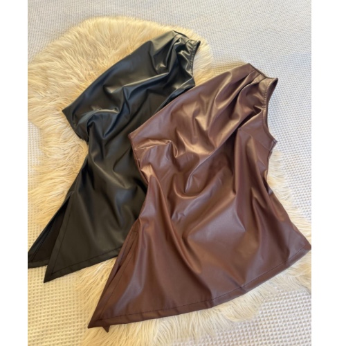 BLUSA COURO ASSIMÉTRICA