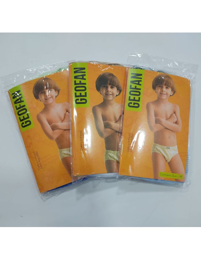 KIT CUECA INFANTIL LISA ALGODÃO GEOFAN