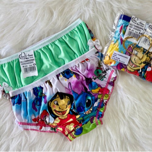 CALCINHA CHARMOZINHA PERSONAGENS C/04 NA BOLSA