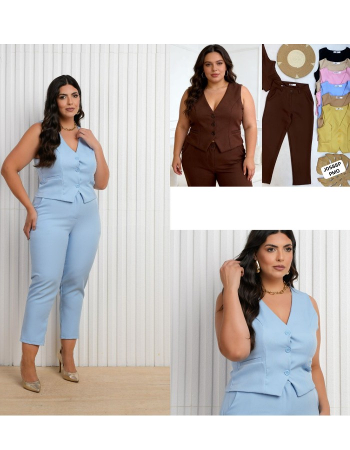 CONJUNTO ALFAIATARIA PLUS SIZE