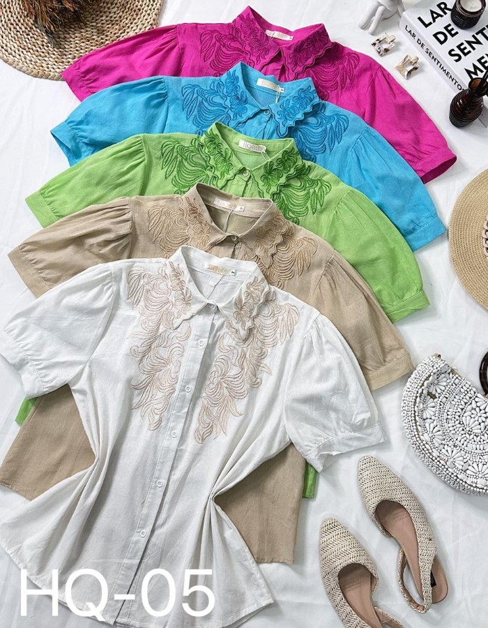 BLUSA DE LINHO COM BORDADO