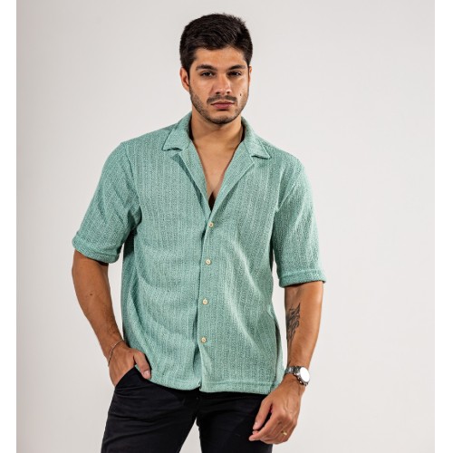 CAMISA GOLA CUBANA MALHA TRICOT 