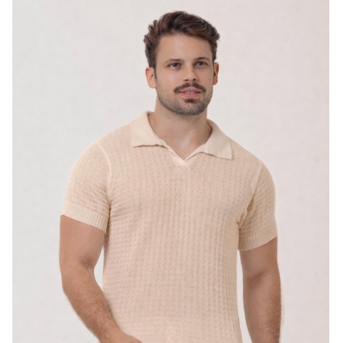 CAMISA GOLA V TRICOR PUNHO E GOLA