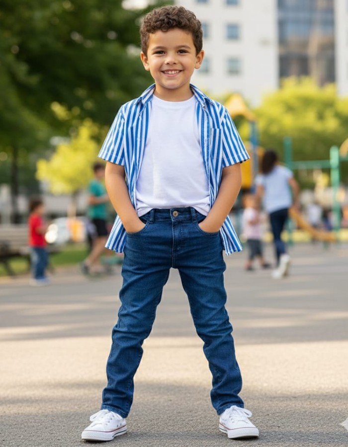 CALÇA JEANS TRADICIONAL COM LYCRA 