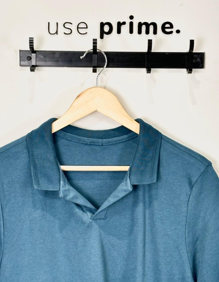 Polo V suedine turquesa