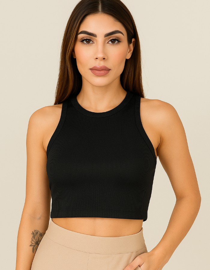 CROPPED CANELADO REGATA NADADOR BASICO