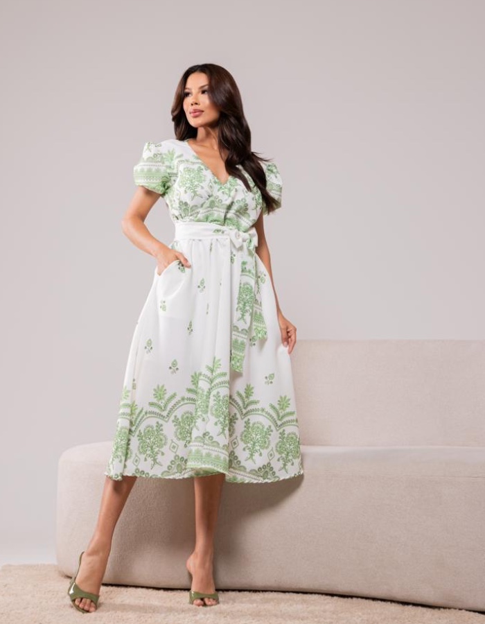 VESTIDO MIDI BARRADO