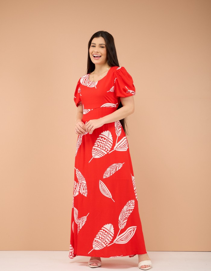 VESTIDO LONGO SAIA GODÊ( TEC. VISCOLINHO )