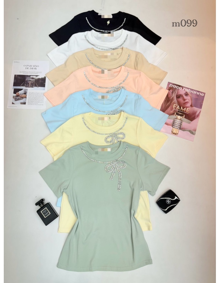Blusa laço strass 