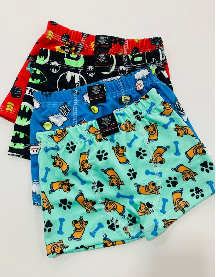 Kit c/4 Cueca Infantil Cós Embutido 