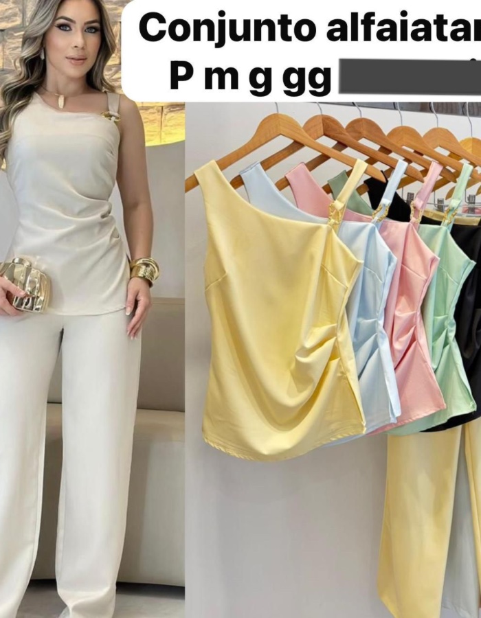 Conjunto drapeado Mônica 
