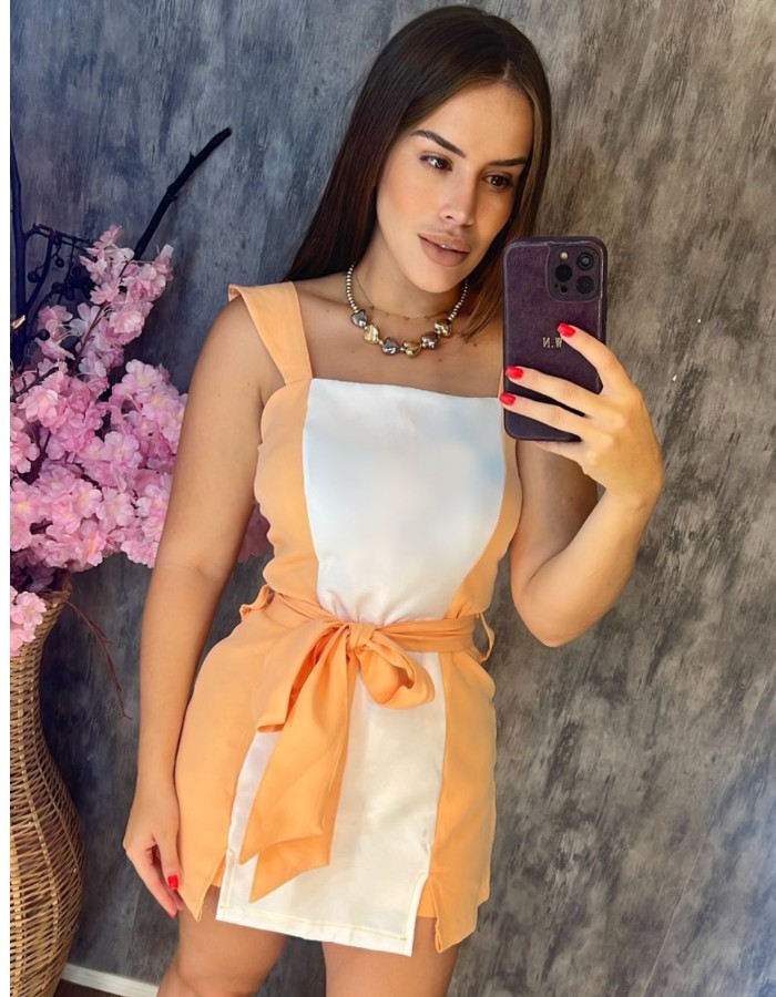 Vestido Duas Cores Alfaiataria
