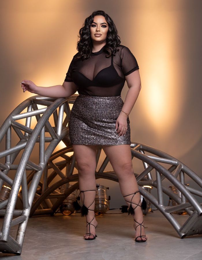 conjunto de saia paete