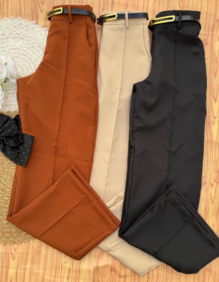 JUVENIL - CALÇA WID LEG COM CINTO