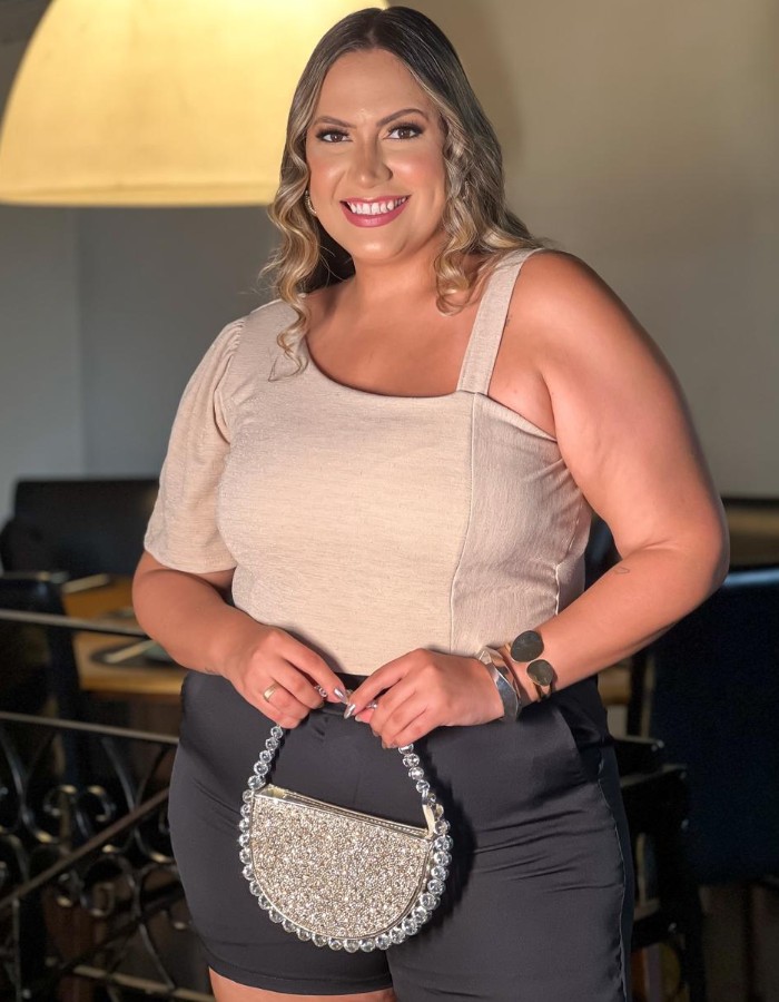 Cropped manga só c/ alça 