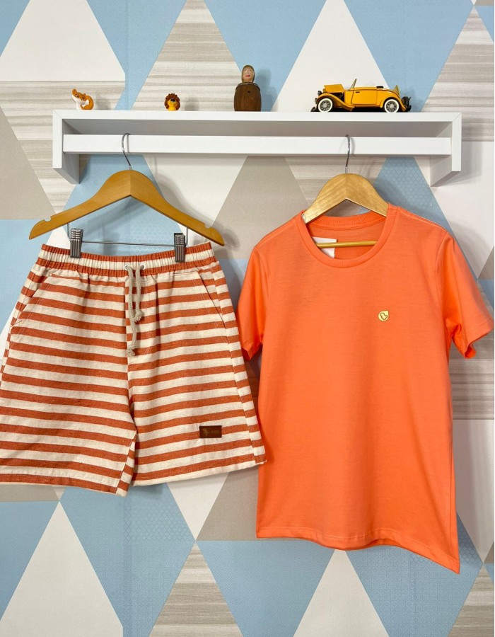 CONJUNTO LINHO CAMISA INFANTIL MALHA MENEGOTTI 