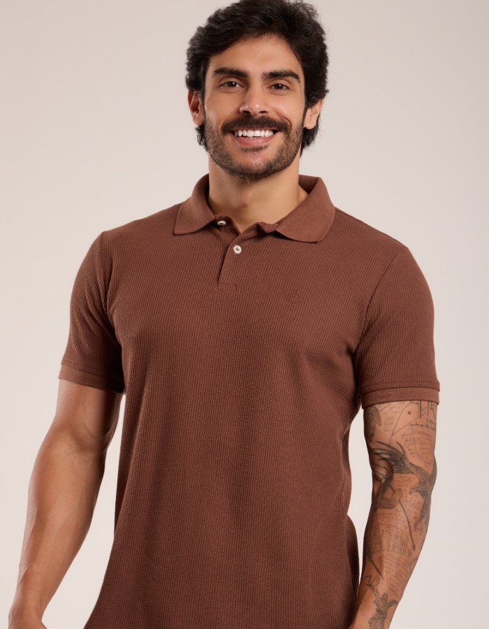 POLO TEXTURE BOTÃO