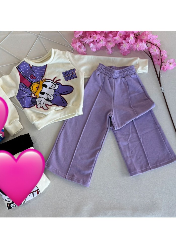 CONJUNTO MOLETOM DAISY COM CALÇA WID LEG