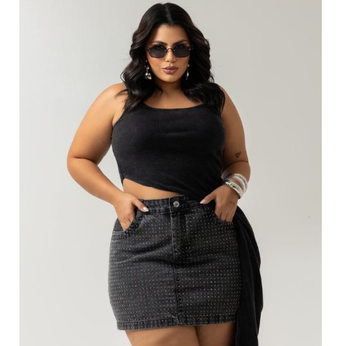MINI SAIA BLACK COM BRILHO