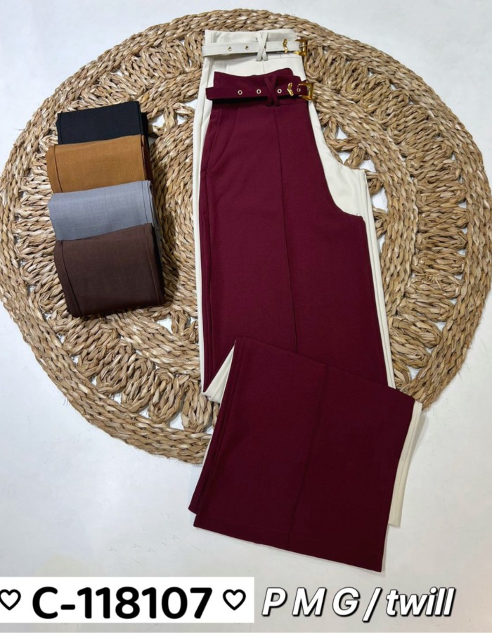 CALÇA PANTALONA TWILL C/ CINTO