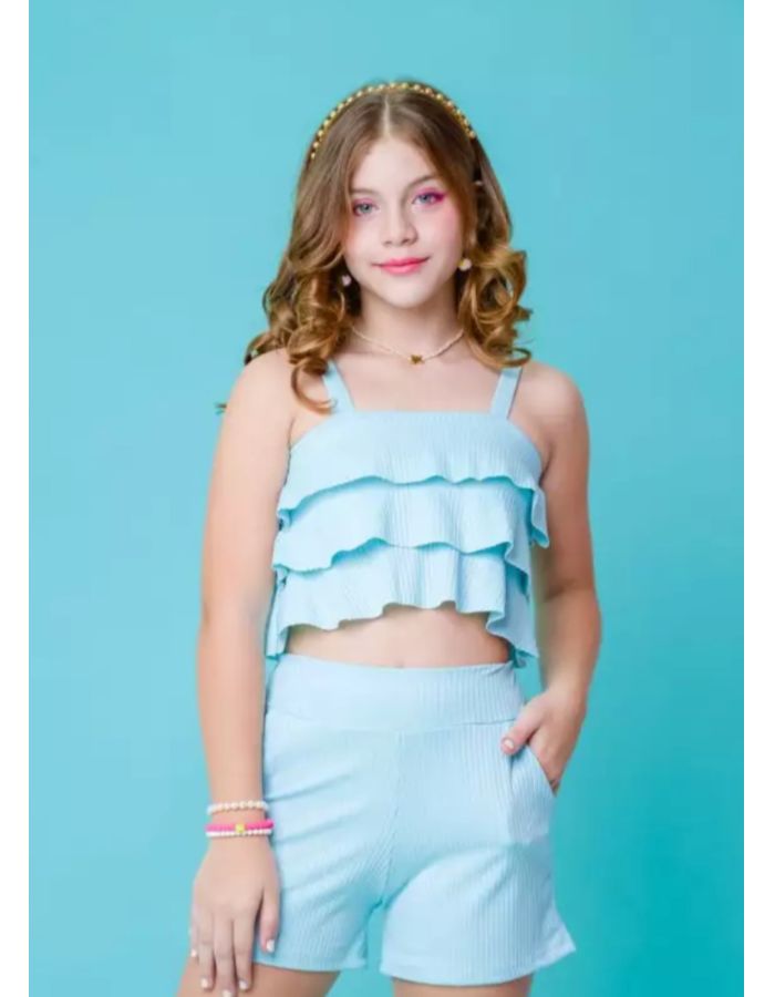 AAConjunto Canelado Liso Juvenil 