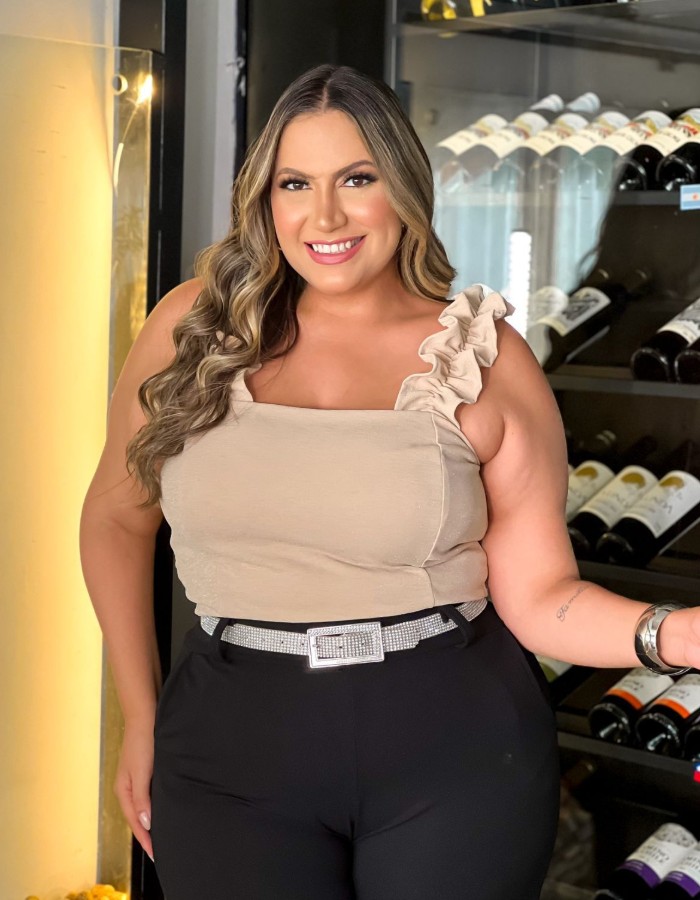 Cropped alça babadinho