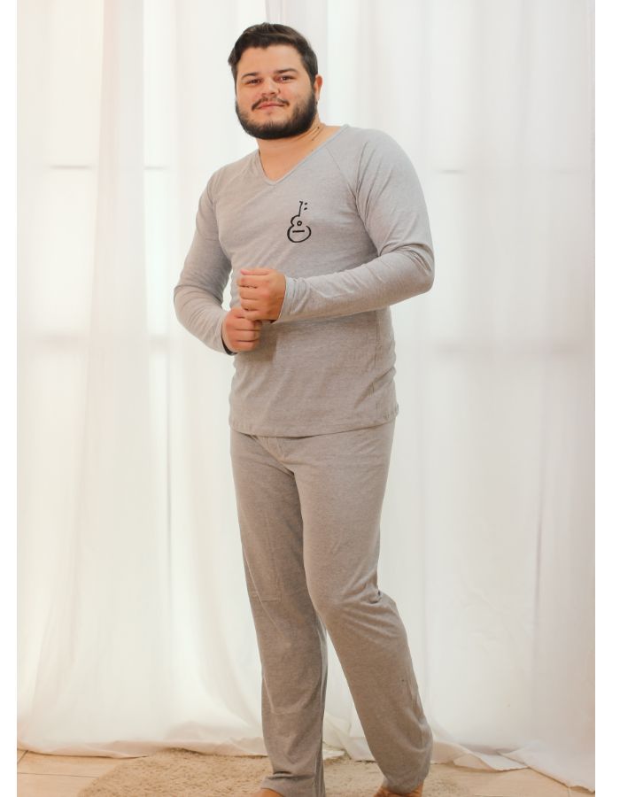 Pijama Masculino Manga Longa Plus Size TAMANHO 46