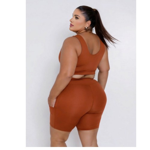 CONJUNTO TOP E BERMUDA COM BOLSO POLIAMIDA