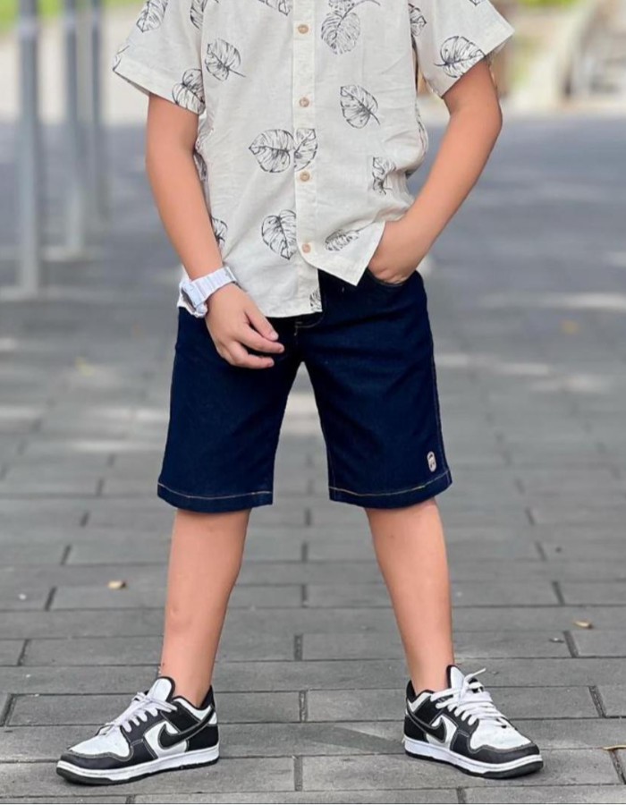 BERMUDA JEANS COM ELASTANO