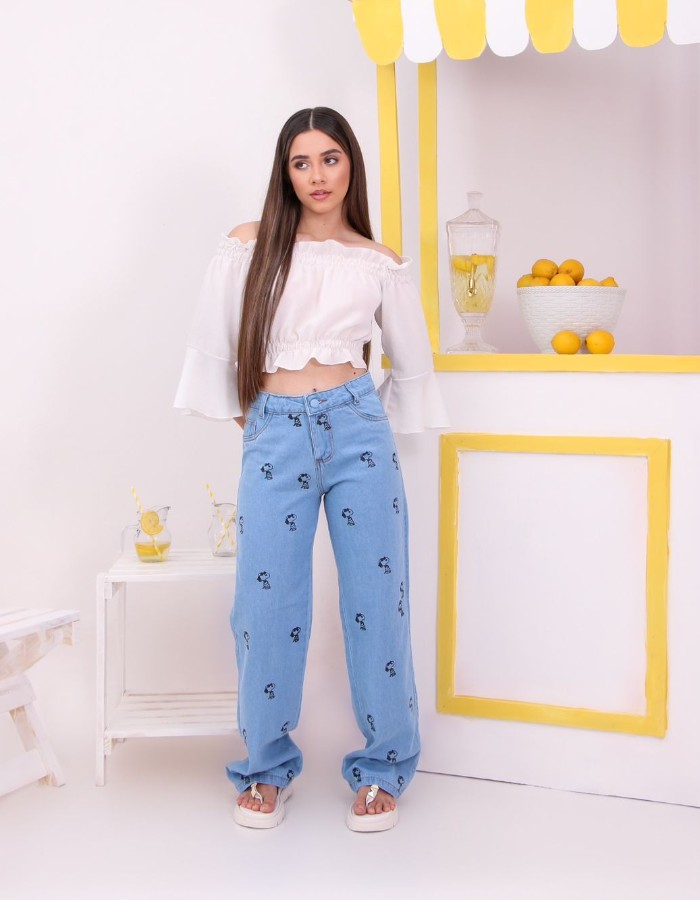 CALÇA WIDE LEG SNOOPY