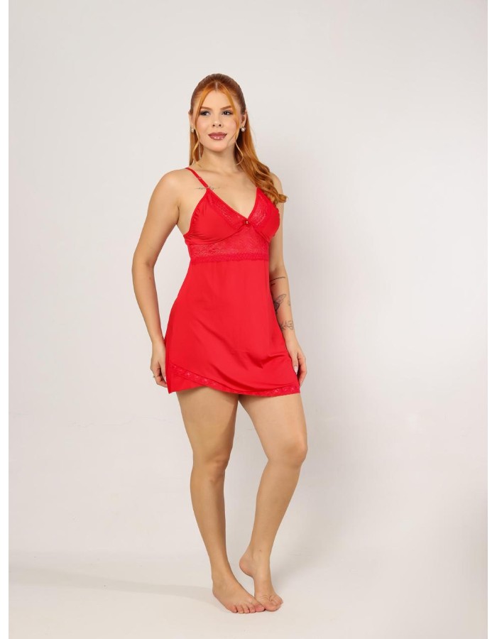 CAMISOLA COM CALCINHA E DETALHE RENDADO M/G/GG REF 180