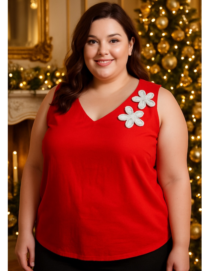 Blusa 2 flores crochê 