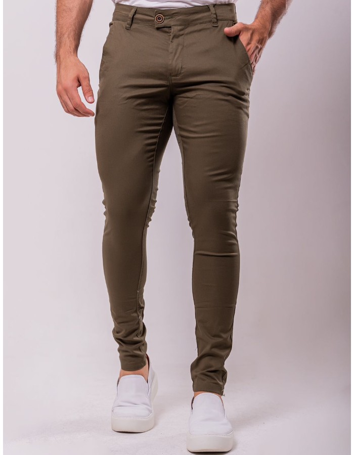 Calça Alfaiataria Cós italiano Verde Militar