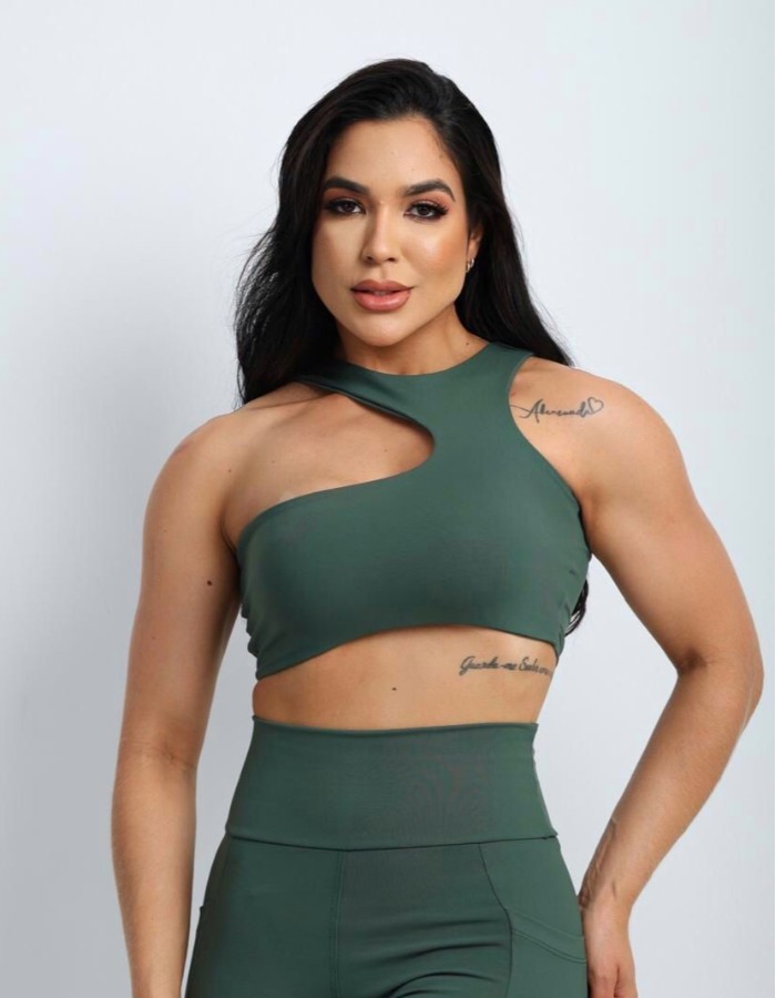 Conjunto calça e top poliamida