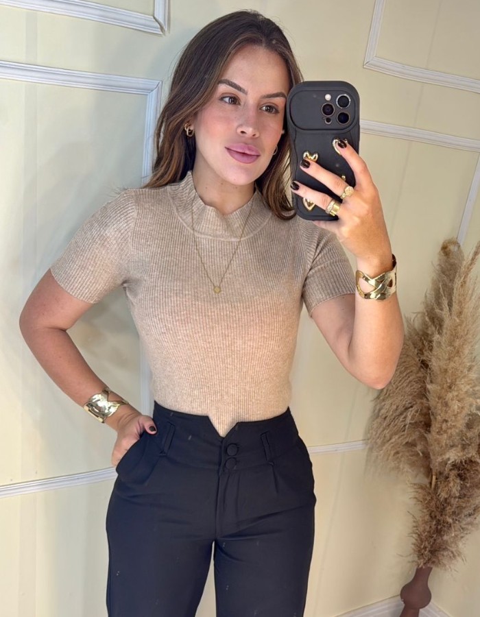 Blusa Modal Gola Alta